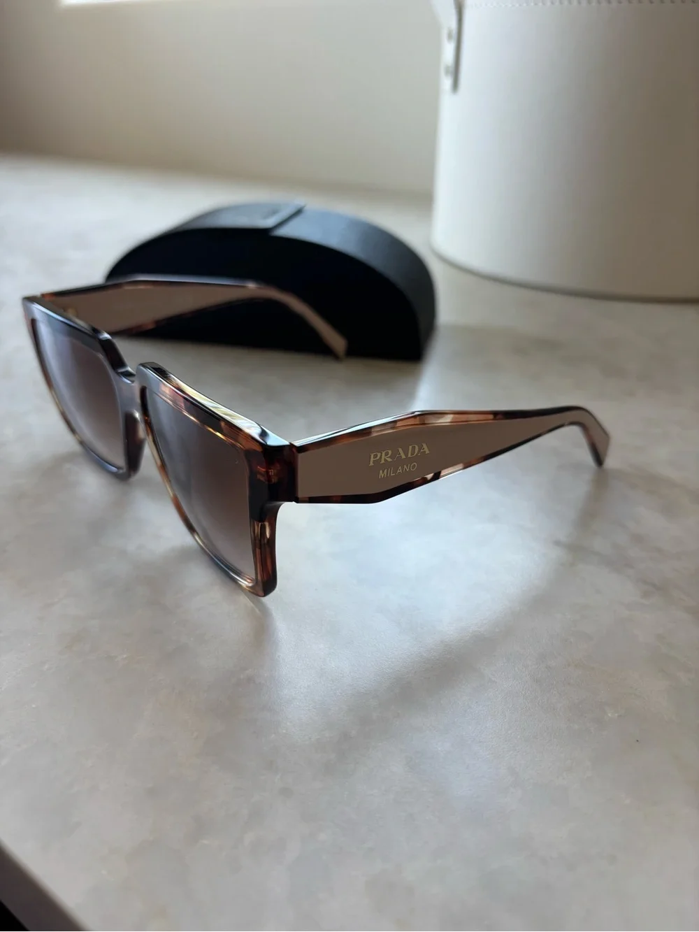 BRAND NEW : Prada Women's Tortoiseshell Sunglasses - Browni Gradient Lenses